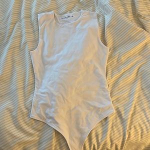 Abercrombie new white bodysuit high neck tank NWOT